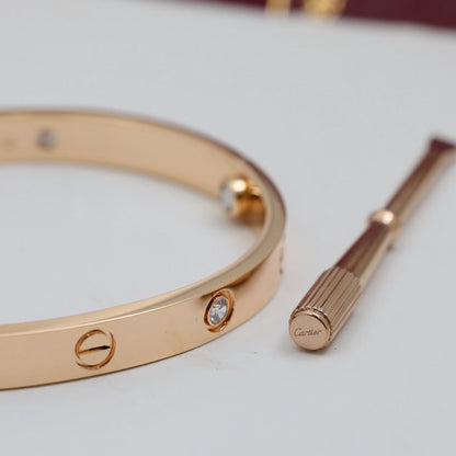 [⭐Hevara Jewelry]LOVE BRACELET 6.1MM 4 DIAMONDS