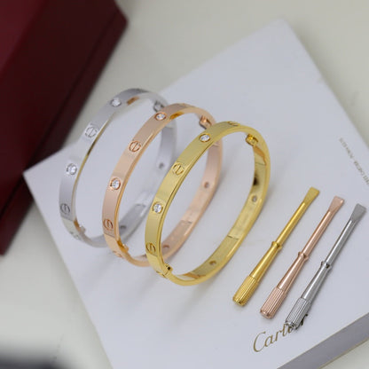 [⭐Hevara Jewelry]LOVE BRACELET 6.1MM 4 DIAMONDS