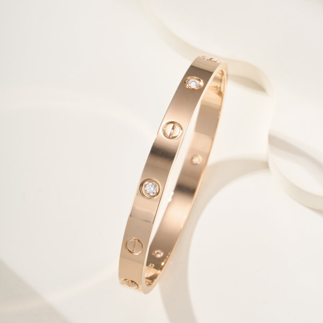 [⭐Hevara Jewelry]LOVE BRACELET 6.1MM 4 DIAMONDS