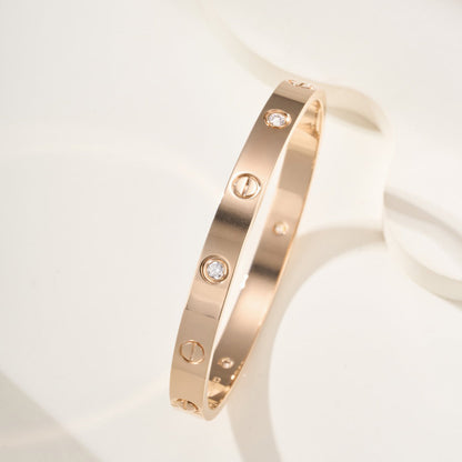 [⭐Hevara Jewelry]LOVE BRACELET 6.1MM 4 DIAMONDS