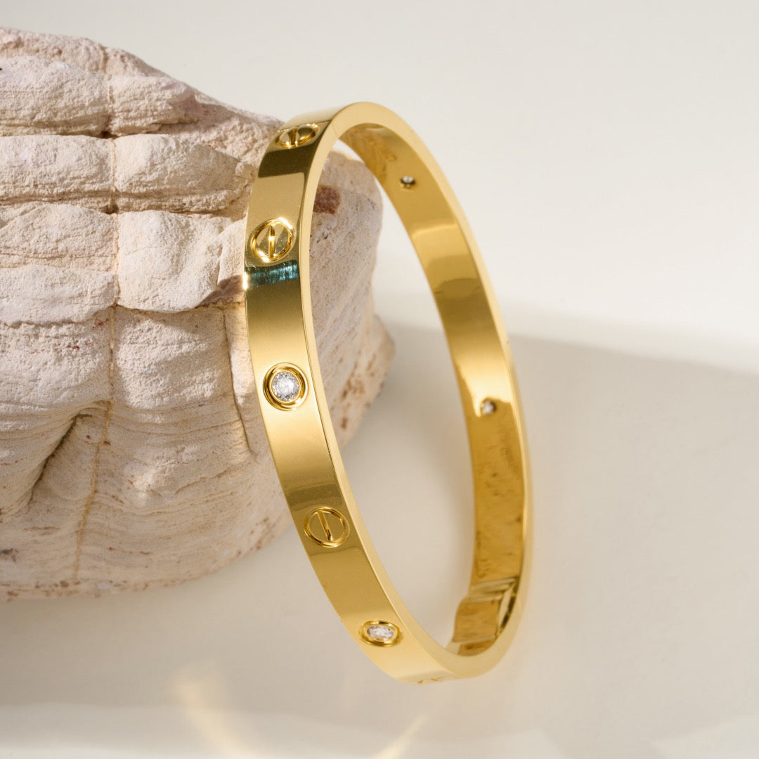 [⭐Hevara Jewelry]LOVE BRACELET 6.1MM 4 DIAMONDS