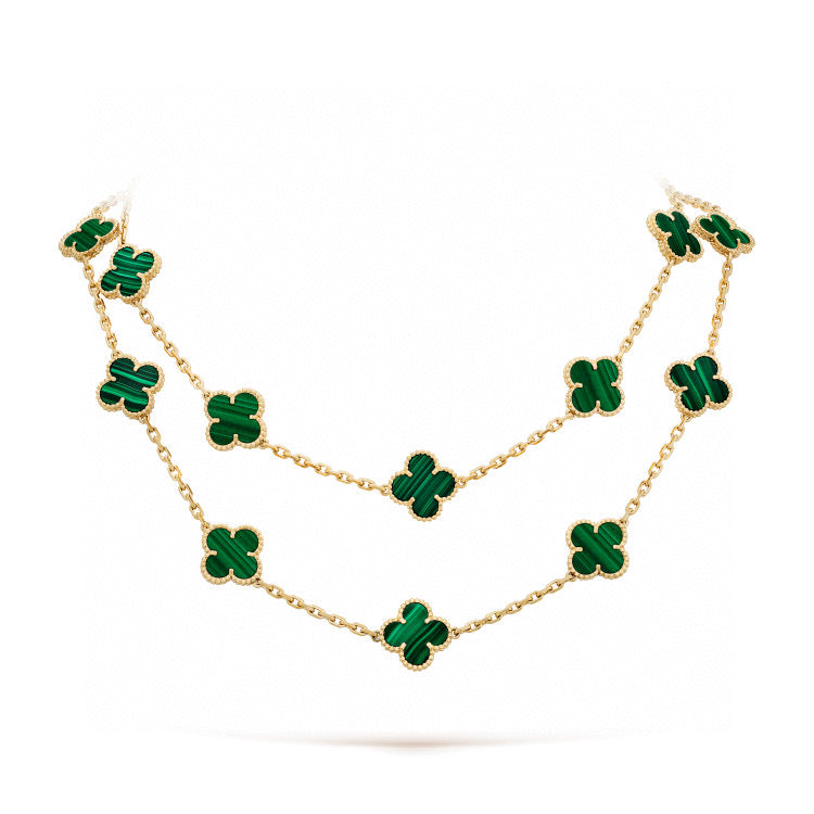 [⭐Hevara Jewelry]CLOVER 20 MOTIFS MALACHITE GOLD