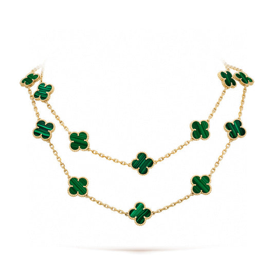 [⭐Hevara Jewelry]CLOVER 20 MOTIFS MALACHITE GOLD