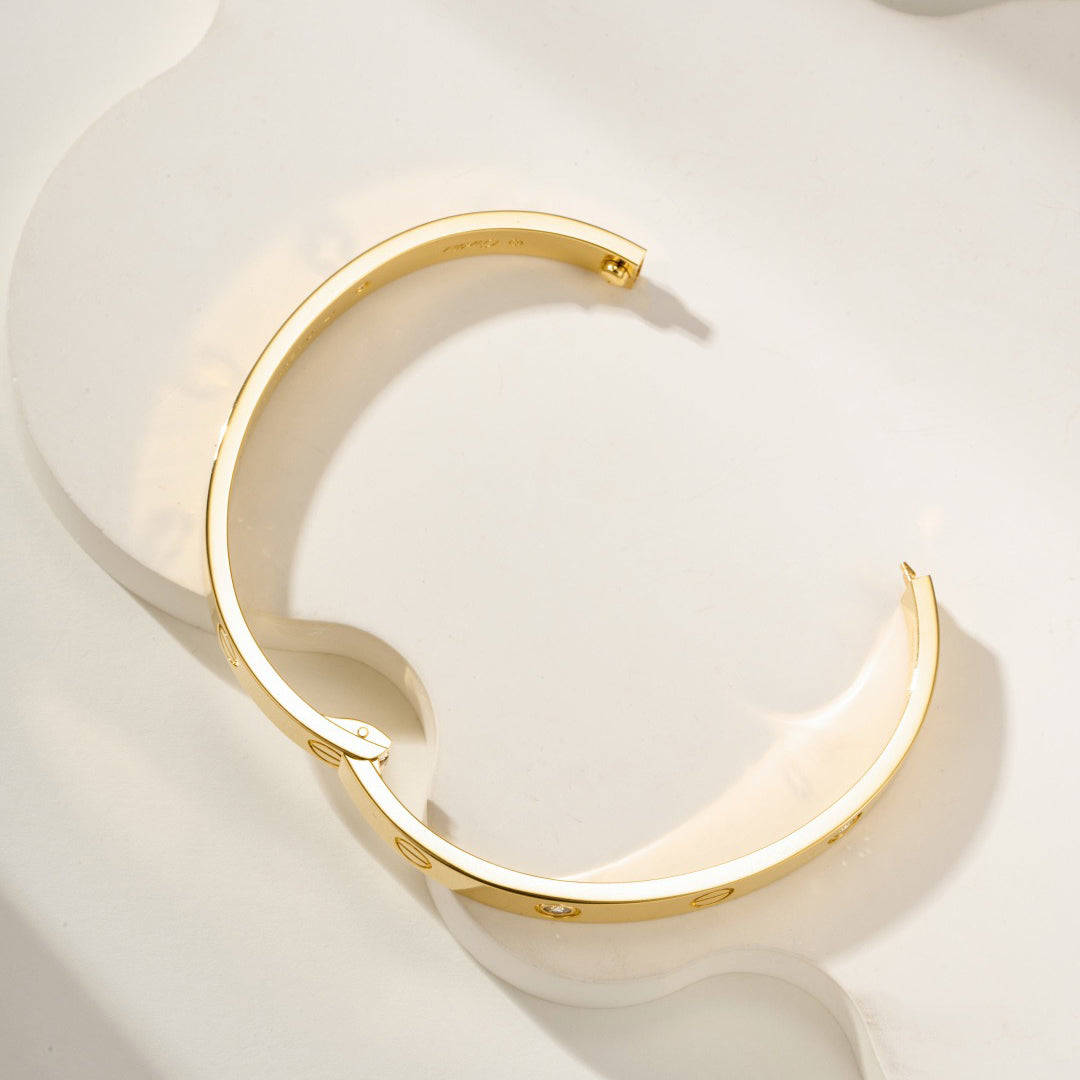 [⭐Hevara Jewelry]LOVE BRACELET 6.1MM 4 DIAMONDS