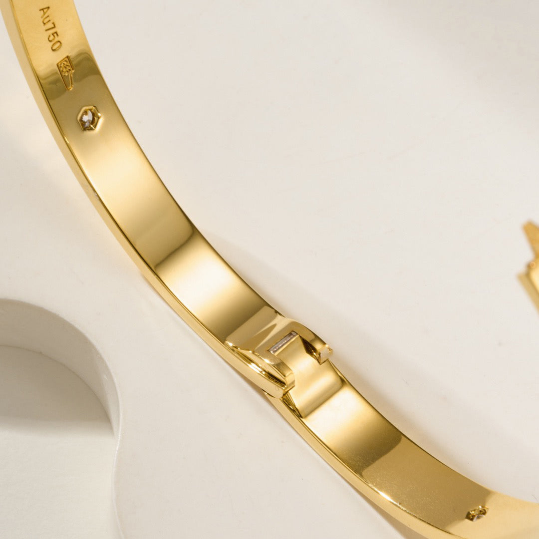 [⭐Hevara Jewelry]LOVE BRACELET 6.1MM 4 DIAMONDS