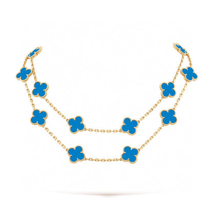 [⭐Hevara Jewelry]CLOVER 20 MOTIFS TURQUOISE GOLD