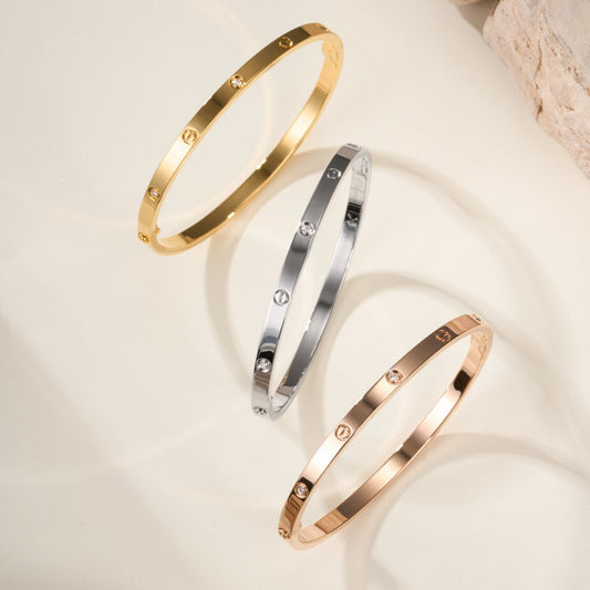 [⭐Hevara Jewelry]LOVE BRACELET 3.65MM 6 DIAMONDS