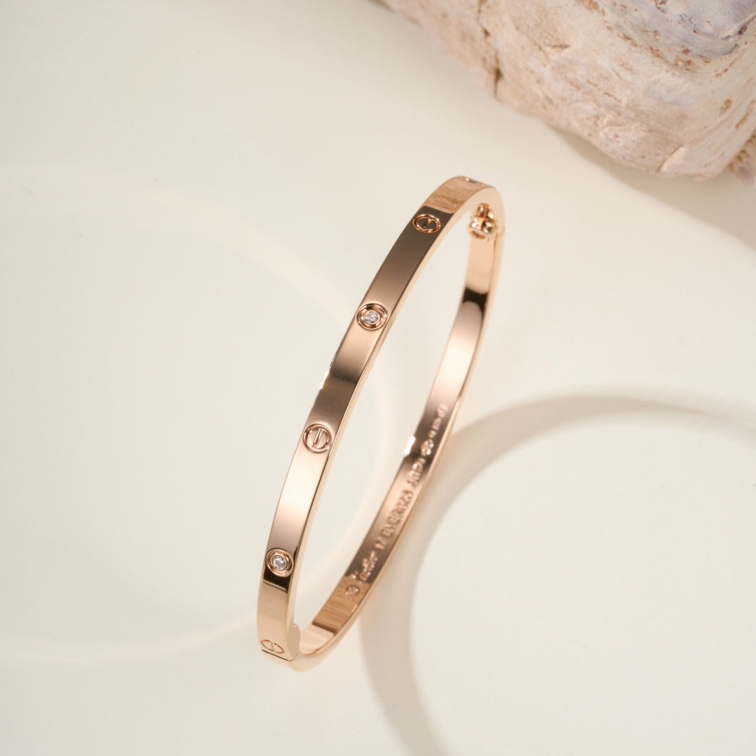 [⭐Hevara Jewelry]LOVE BRACELET 3.65MM 6 DIAMONDS