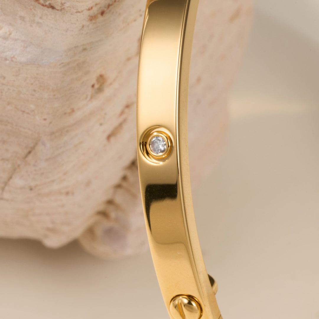 [⭐Hevara Jewelry]LOVE BRACELET 3.65MM 6 DIAMONDS