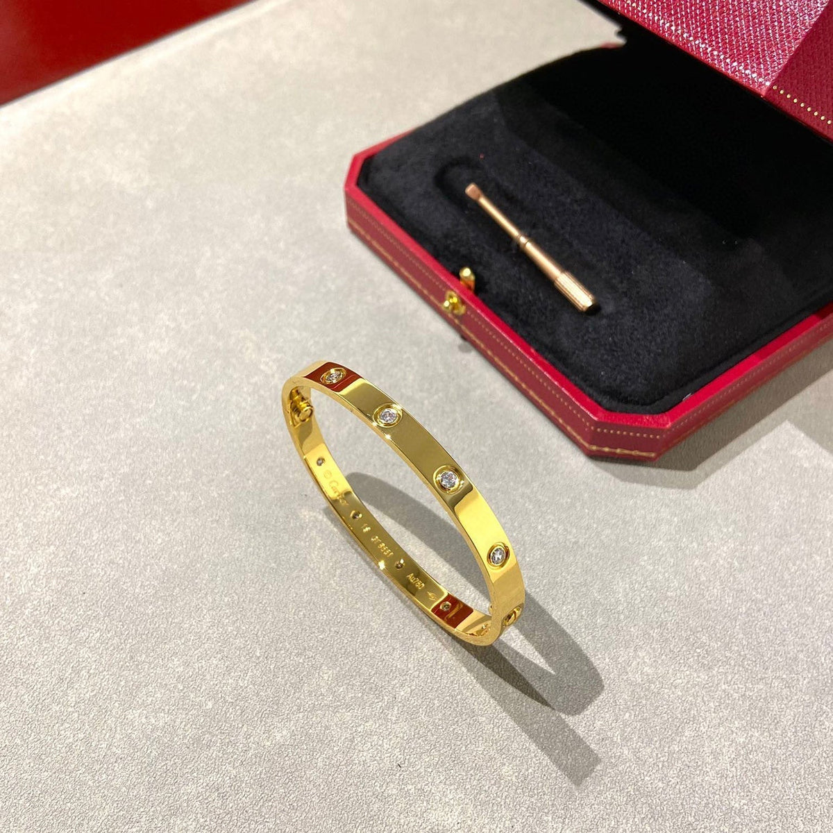 [⭐Hevara Jewelry]LOVE BRACELET 6.1MM 10 DIAMONDS