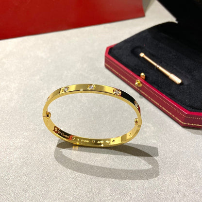 [⭐Hevara Jewelry]LOVE BRACELET 6.1MM 10 DIAMONDS