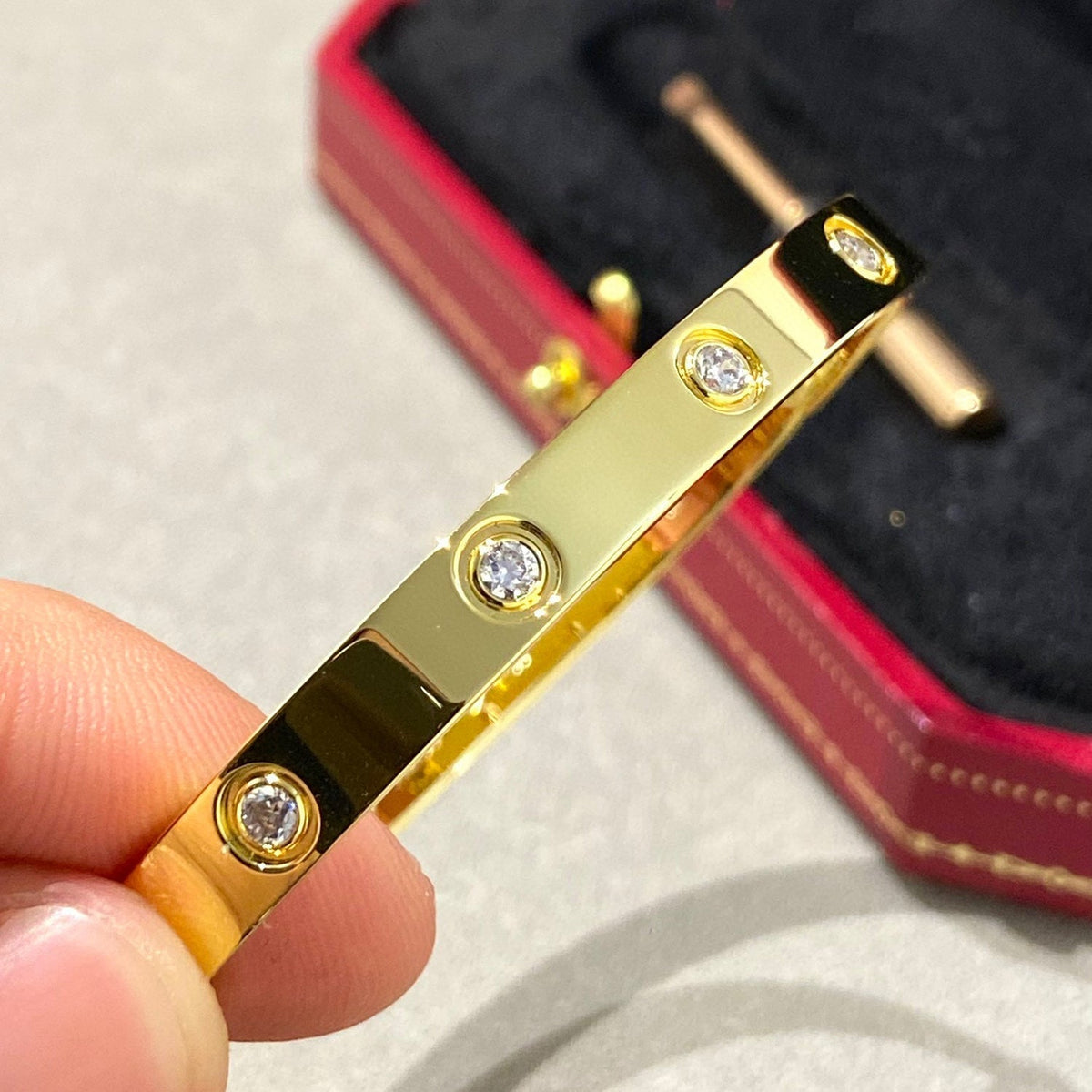 [⭐Hevara Jewelry]LOVE BRACELET 6.1MM 10 DIAMONDS