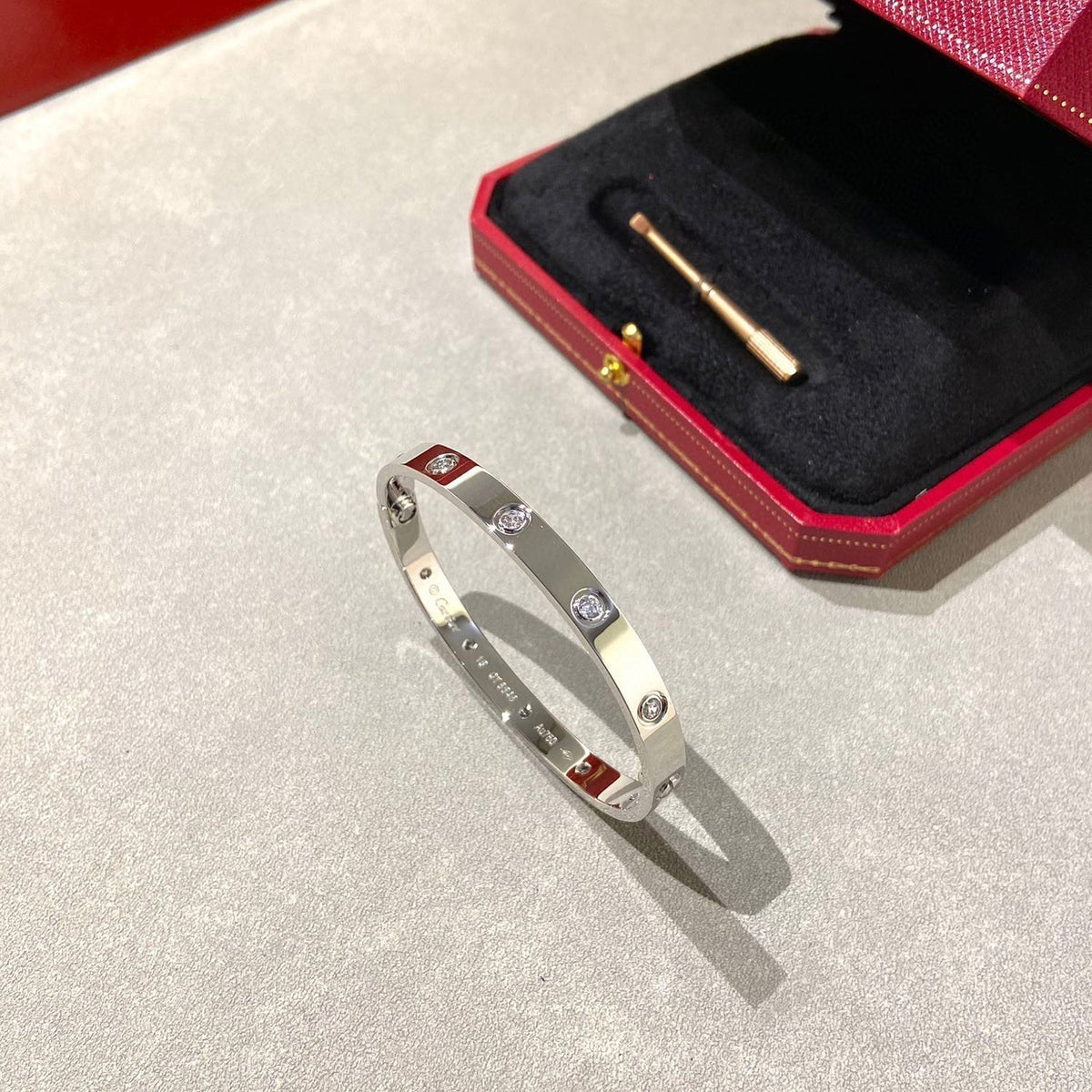 [⭐Hevara Jewelry]LOVE BRACELET 6.1MM 10 DIAMONDS