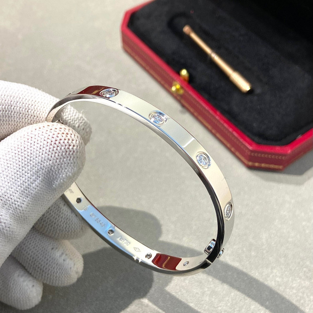 [⭐Hevara Jewelry]LOVE BRACELET 6.1MM 10 DIAMONDS
