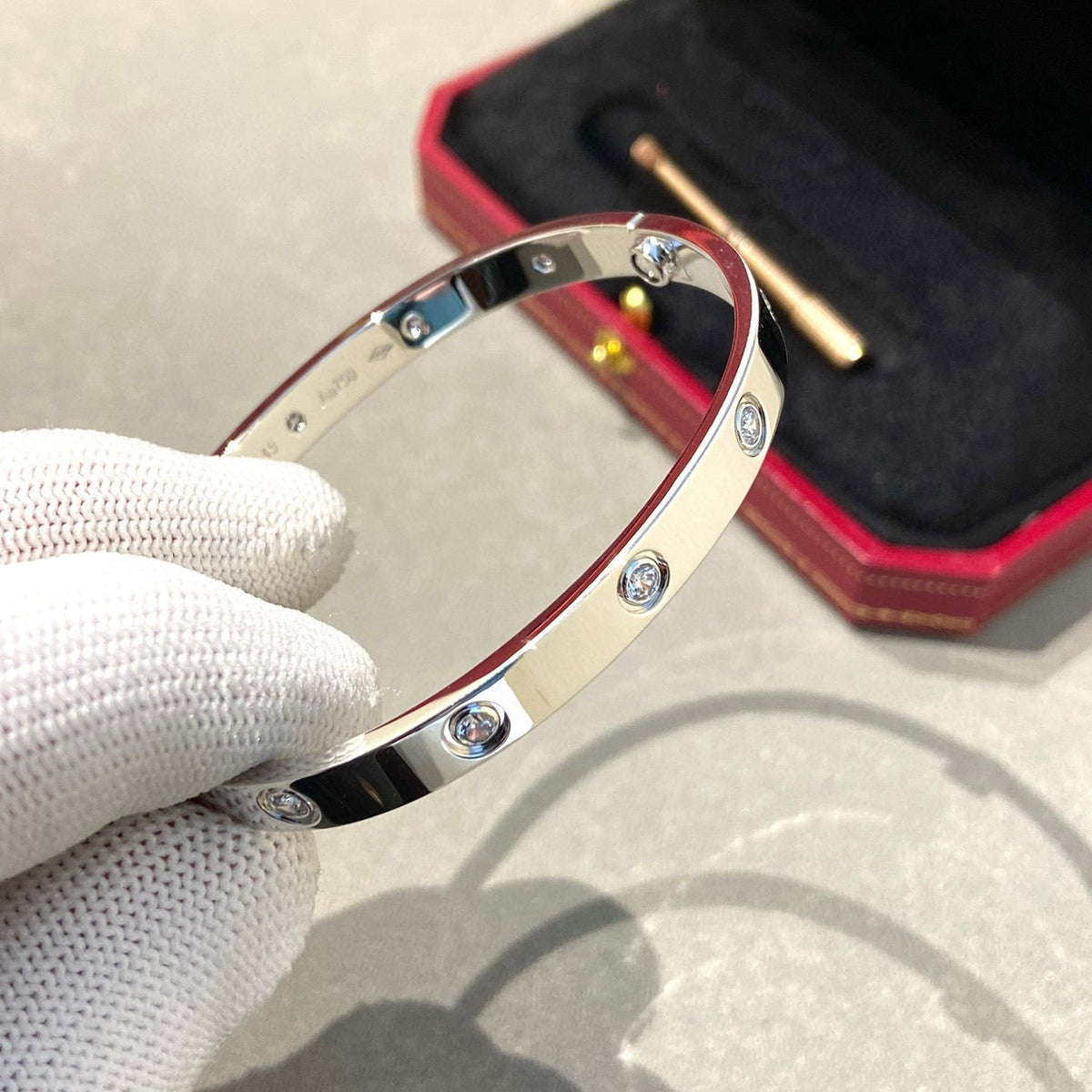 [⭐Hevara Jewelry]LOVE BRACELET 6.1MM 10 DIAMONDS