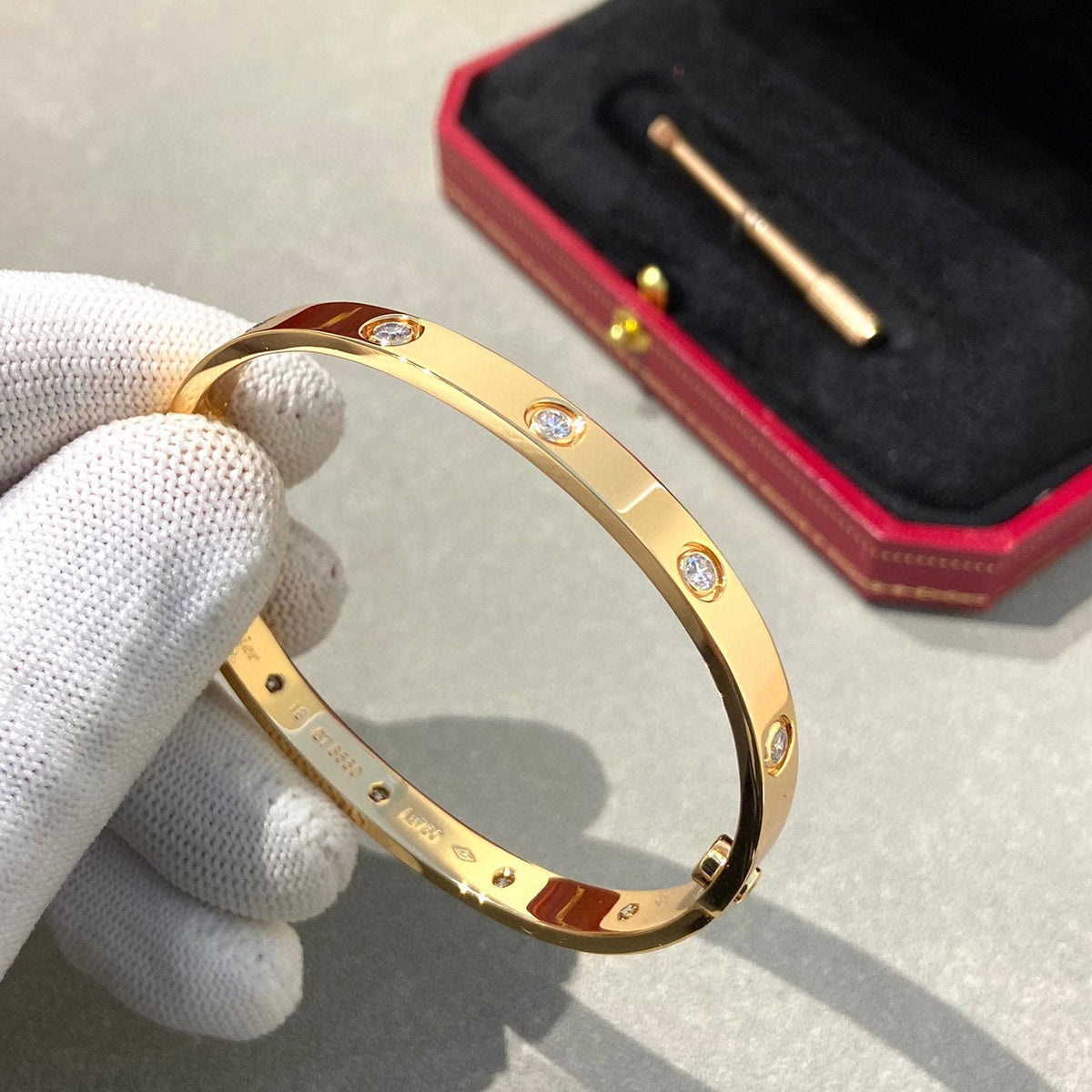 [⭐Hevara Jewelry]LOVE BRACELET 6.1MM 10 DIAMONDS