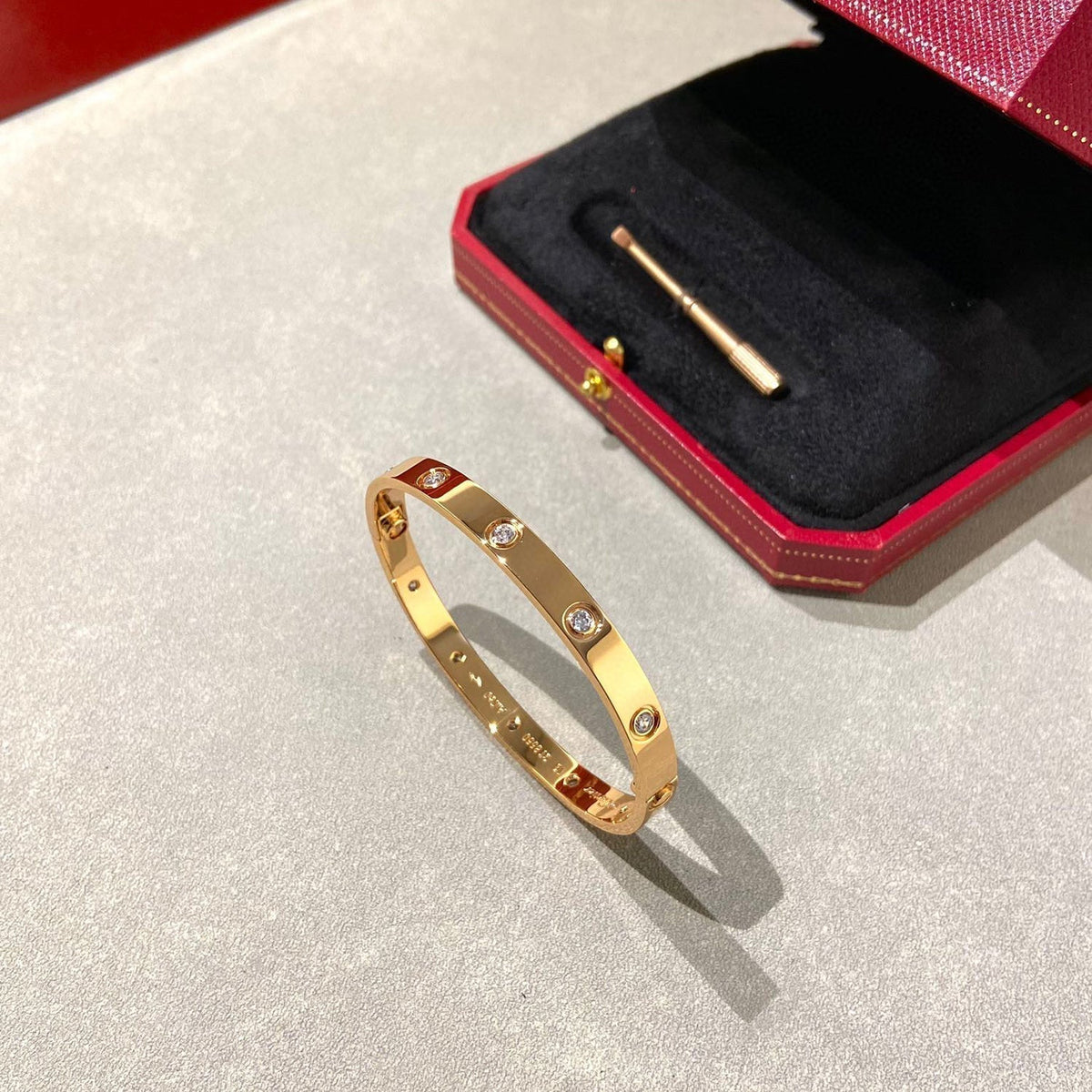 [⭐Hevara Jewelry]LOVE BRACELET 6.1MM 10 DIAMONDS