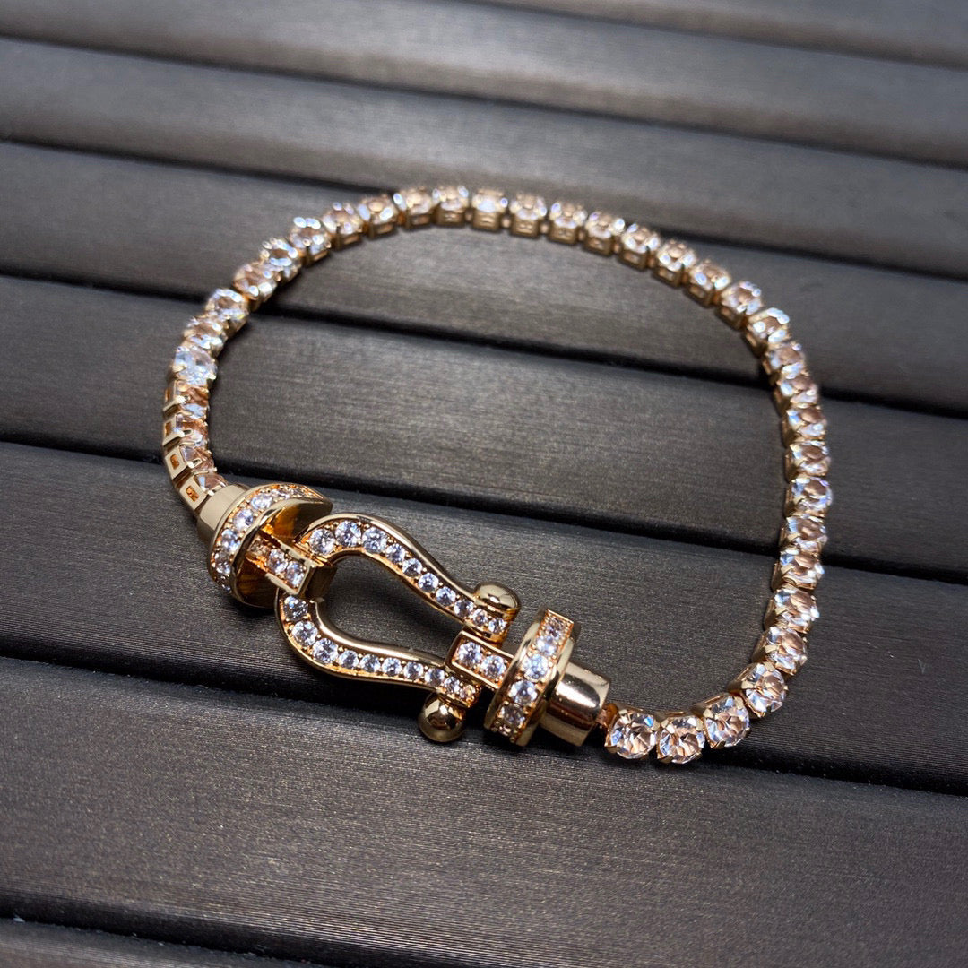 [⭐Hevara Jewelry]FORCE  HORSESHOE  DIAMOND TENNIS BRACELET