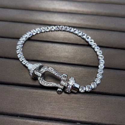 [⭐Hevara Jewelry]FORCE  HORSESHOE  DIAMOND TENNIS BRACELET