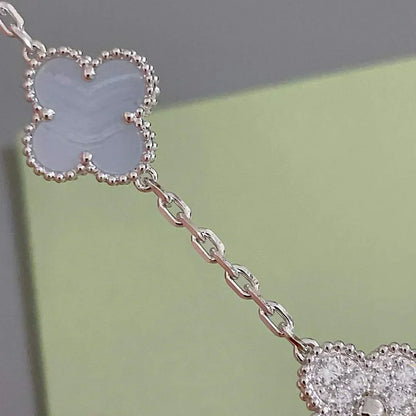 [⭐Hevara Jewelry] CLOVER 5 MOTIF PURPLE CHALCEDONY BRACELET COLLECTION