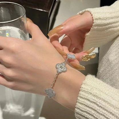 [⭐Hevara Jewelry] CLOVER 5 MOTIF PURPLE CHALCEDONY BRACELET COLLECTION