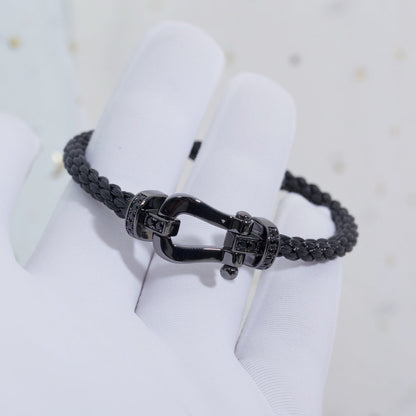 [⭐Hevara Jewelry]FORCE LARGE SERIES HORSESHOE BLACK SAMURAI BRACELET
