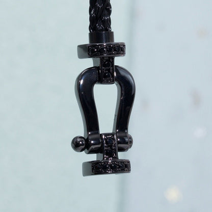[⭐Hevara Jewelry]FORCE LARGE SERIES HORSESHOE BLACK SAMURAI BRACELET