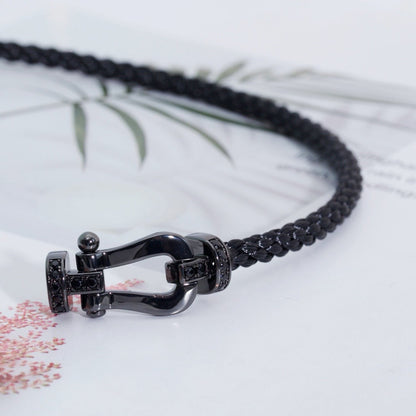 [⭐Hevara Jewelry]FORCE LARGE SERIES HORSESHOE BLACK SAMURAI BRACELET