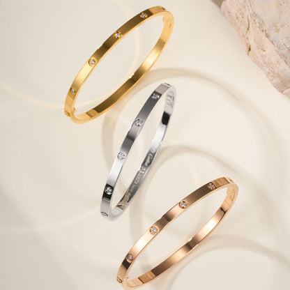 [⭐Hevara Jewelry]LOVE BRACELET 3.65MM 10 DIAMONDS