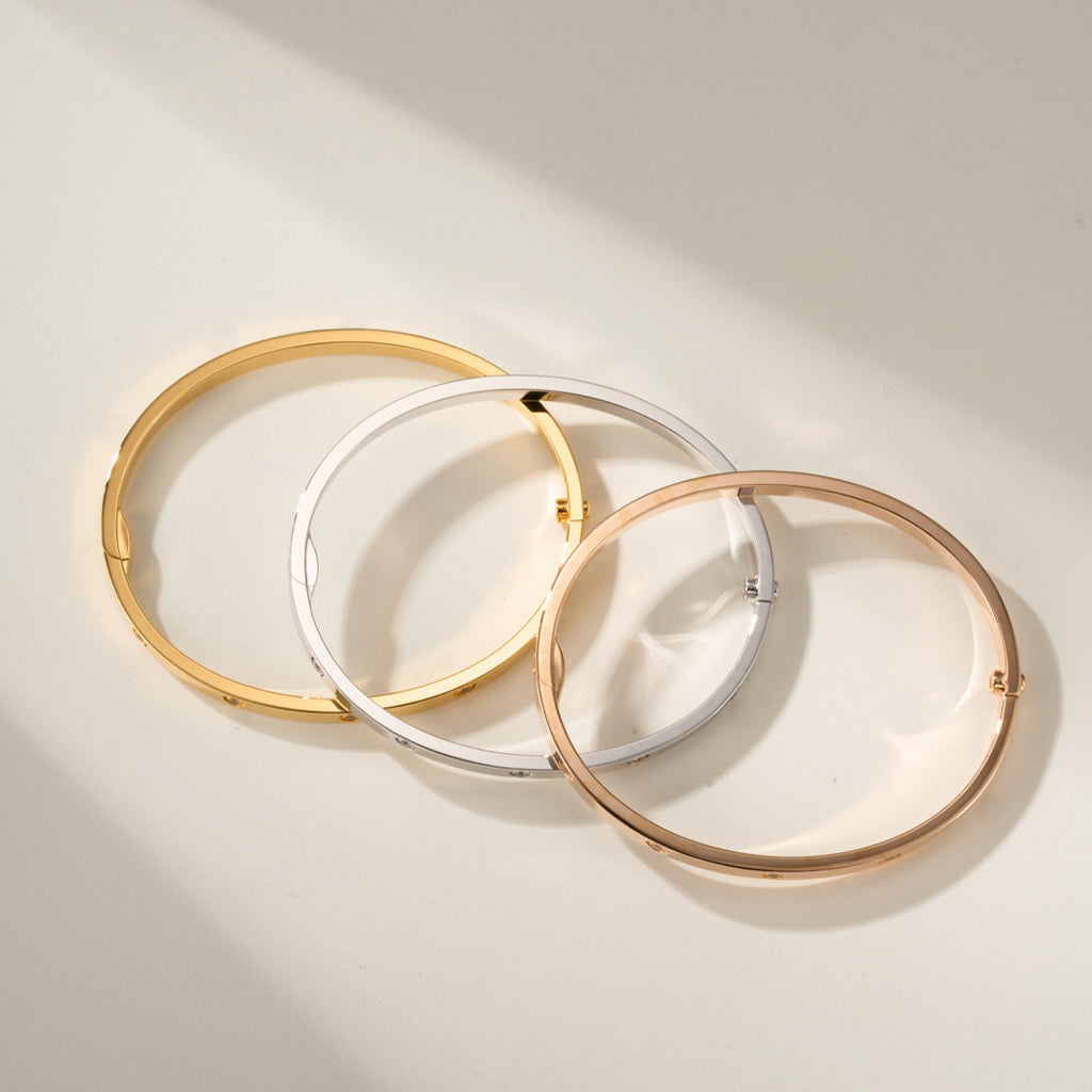 [⭐Hevara Jewelry]LOVE BRACELET 3.65MM 10 DIAMONDS
