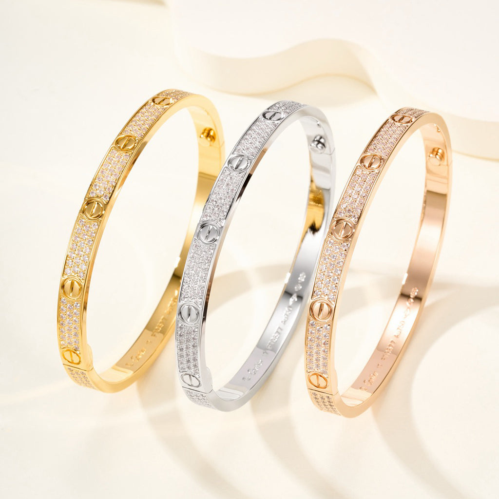 [⭐Hevara Jewelry]LOVE BRACELET 4.8MM DIAMOND-PAVED
