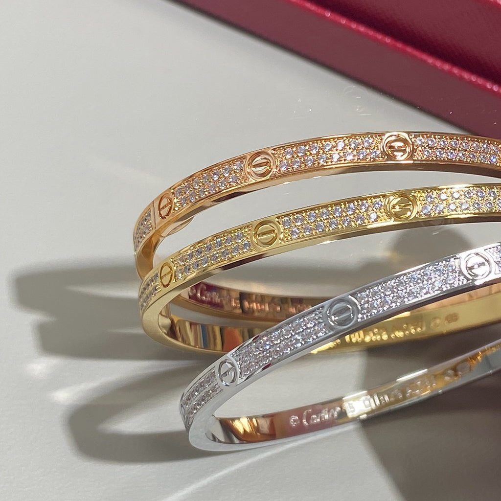 [⭐Hevara Jewelry]LOVE BRACELET 3.65MM DIAMOND-PAVED