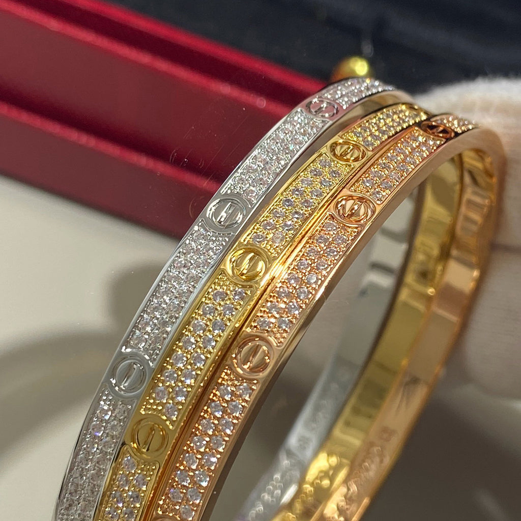 [⭐Hevara Jewelry]LOVE BRACELET 3.65MM DIAMOND-PAVED
