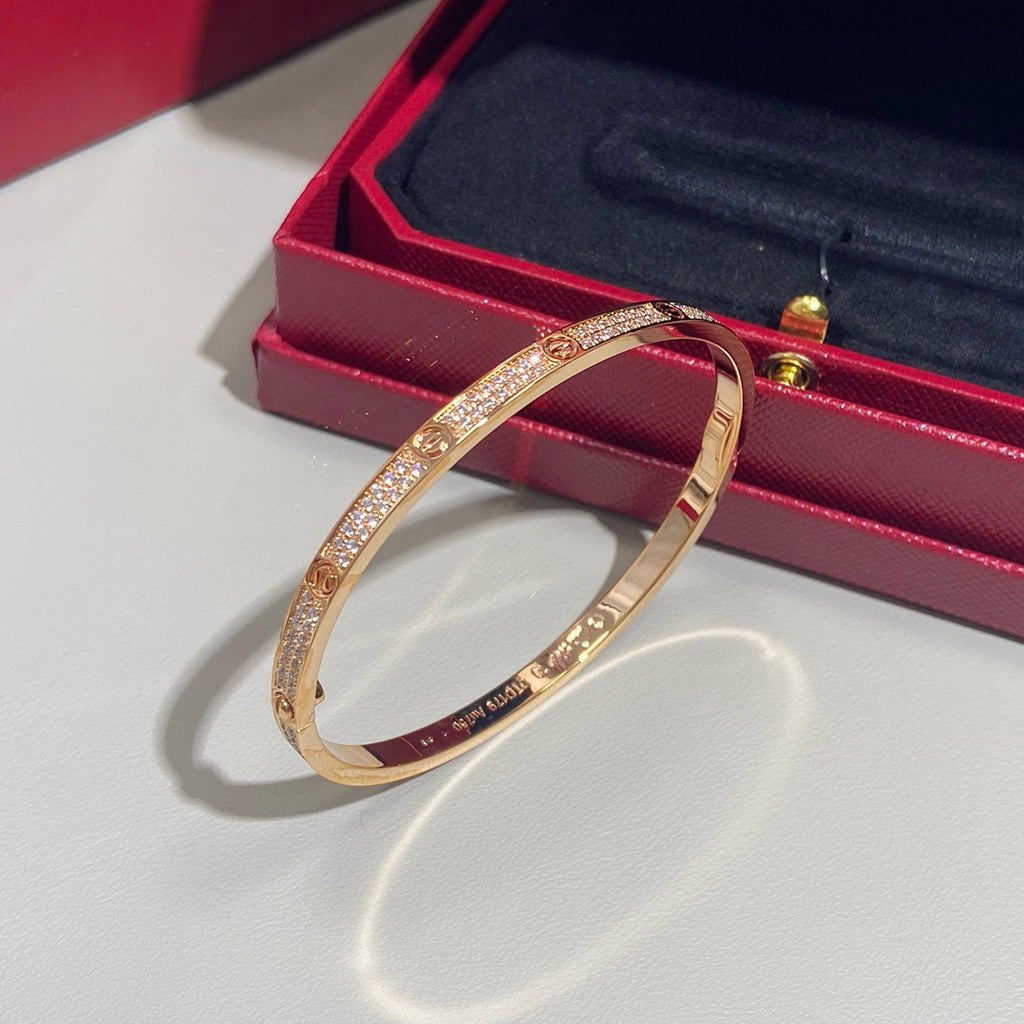 [⭐Hevara Jewelry]LOVE BRACELET 3.65MM DIAMOND-PAVED