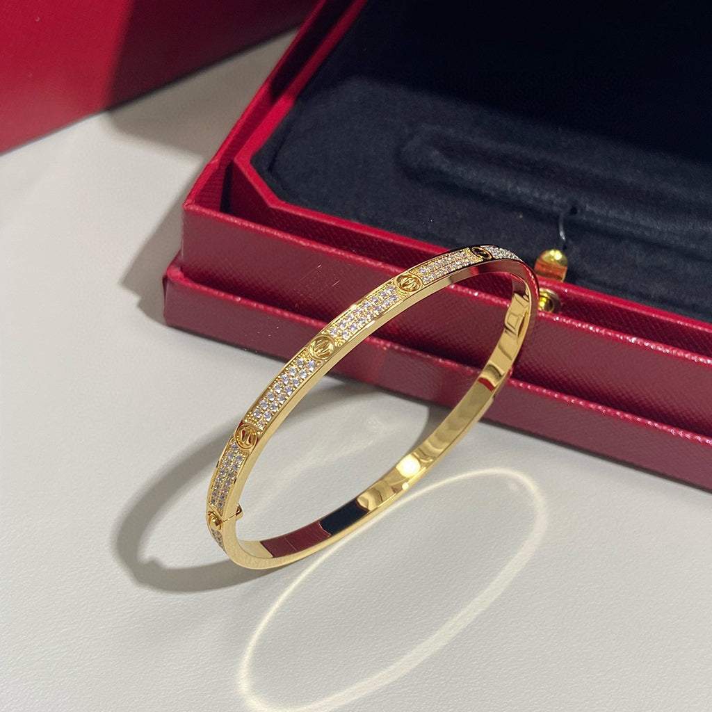 [⭐Hevara Jewelry]LOVE BRACELET 3.65MM DIAMOND-PAVED