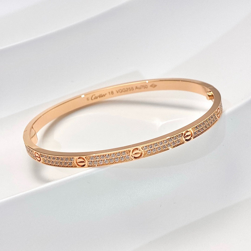 [⭐Hevara Jewelry]LOVE BRACELET 3.65MM DIAMOND-PAVED