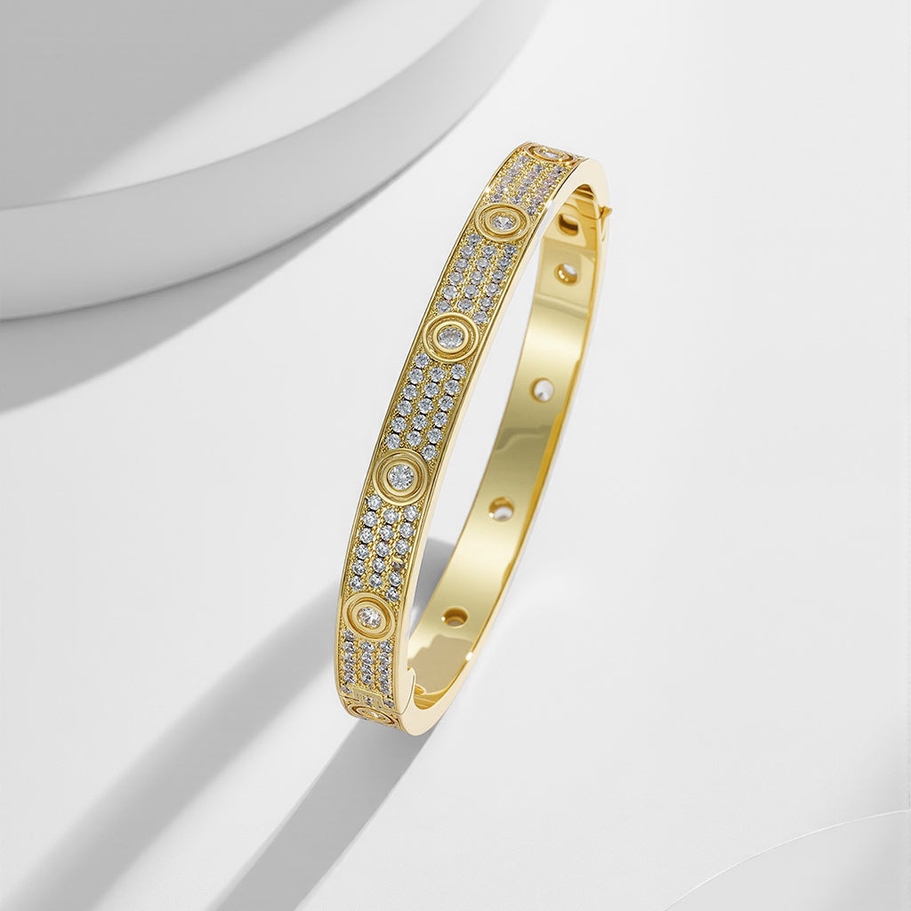 [⭐Hevara Jewelry]LOVE BRACELET 6.1MM DIAMOND-PAVED 10 BIG DIAMONDS