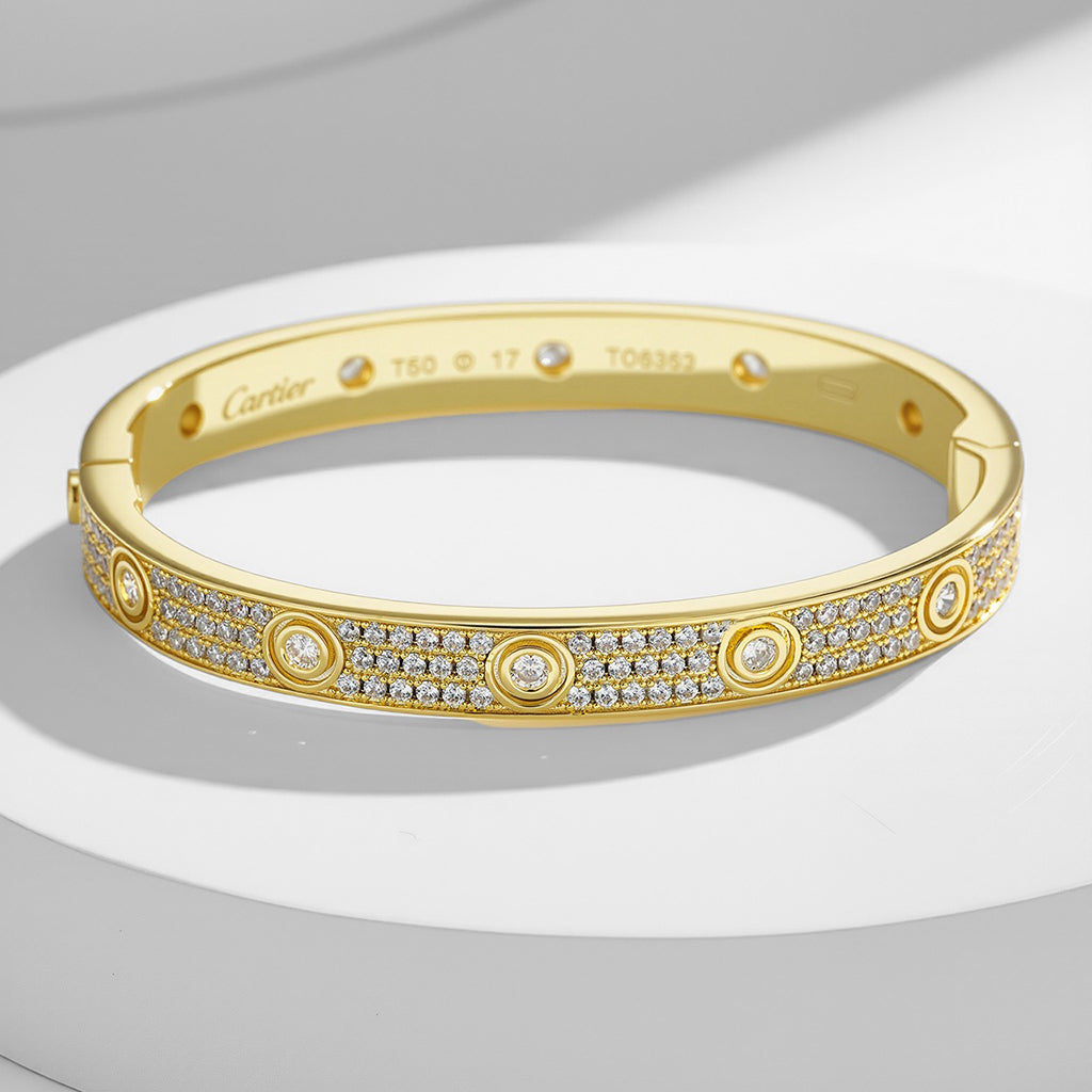 [⭐Hevara Jewelry]LOVE BRACELET 6.1MM DIAMOND-PAVED 10 BIG DIAMONDS
