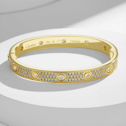 [⭐Hevara Jewelry]LOVE BRACELET 6.1MM DIAMOND-PAVED 10 BIG DIAMONDS