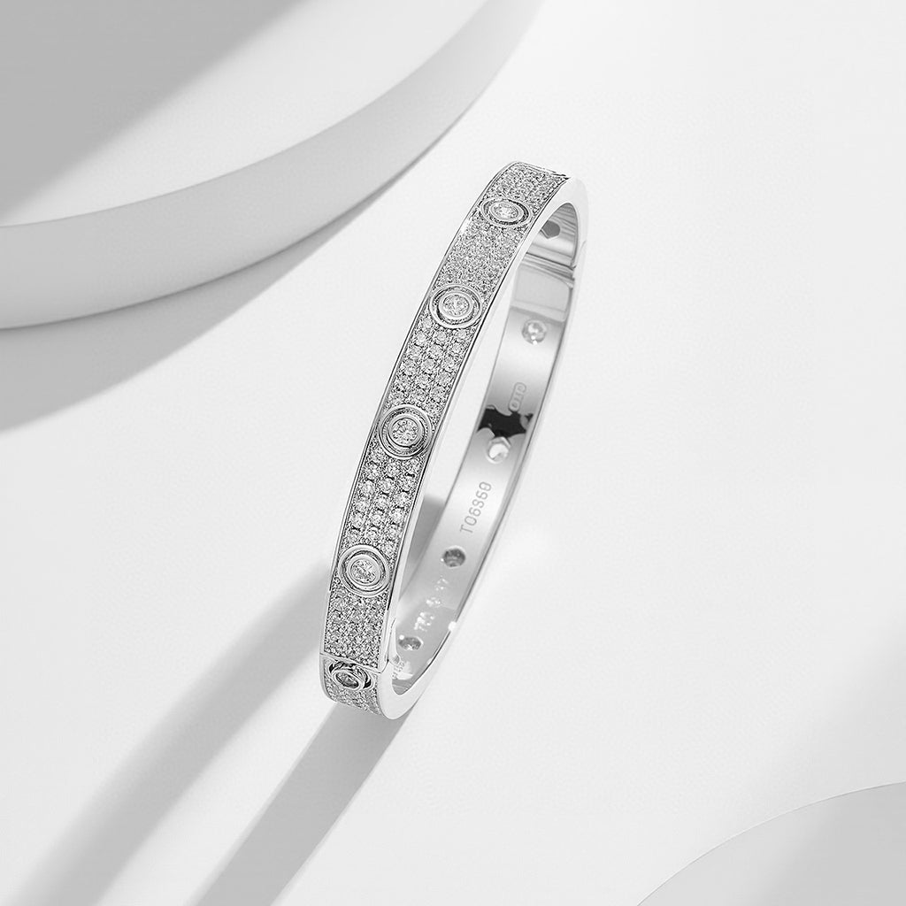 [⭐Hevara Jewelry]LOVE BRACELET 6.1MM DIAMOND-PAVED 10 BIG DIAMONDS