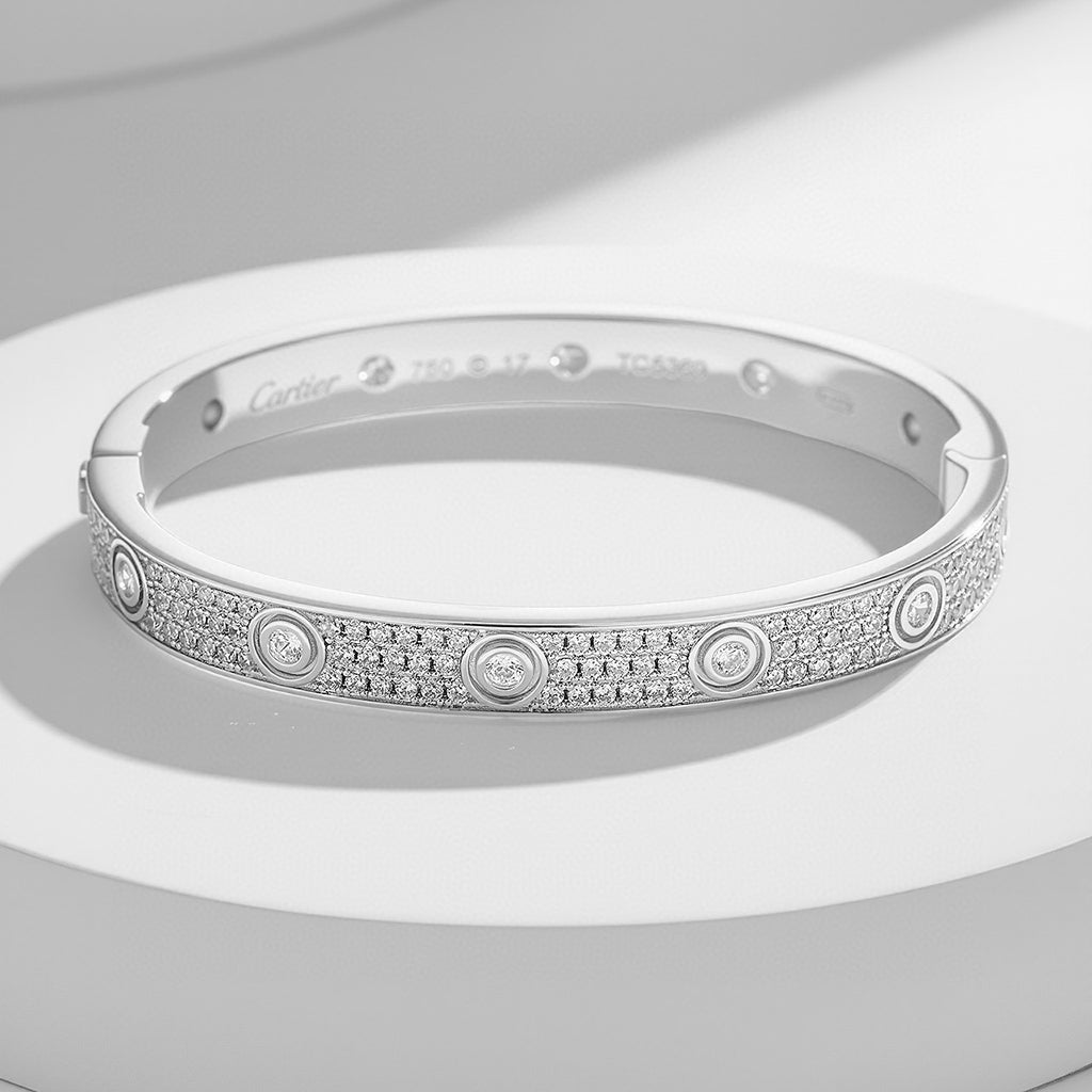 [⭐Hevara Jewelry]LOVE BRACELET 6.1MM DIAMOND-PAVED 10 BIG DIAMONDS