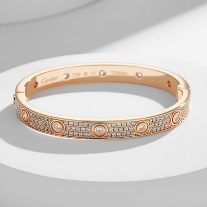 [⭐Hevara Jewelry]LOVE BRACELET 6.1MM DIAMOND-PAVED 10 BIG DIAMONDS