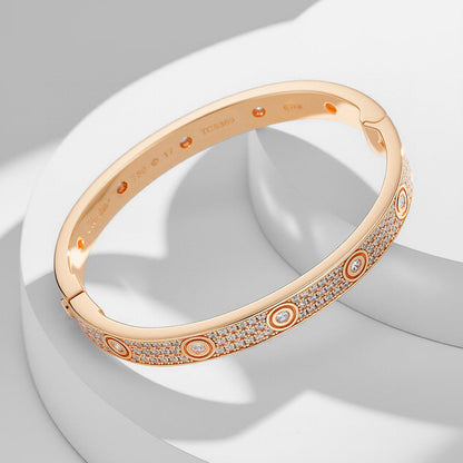 [⭐Hevara Jewelry]LOVE BRACELET 6.1MM DIAMOND-PAVED 10 BIG DIAMONDS