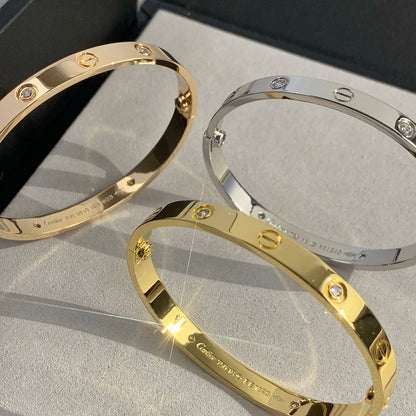 [⭐Hevara Jewelry]LOVE BRACELET 6.1MM 4 DIAMONDS