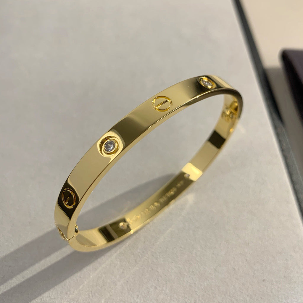 [⭐Hevara Jewelry]LOVE BRACELET 6.1MM 4 DIAMONDS
