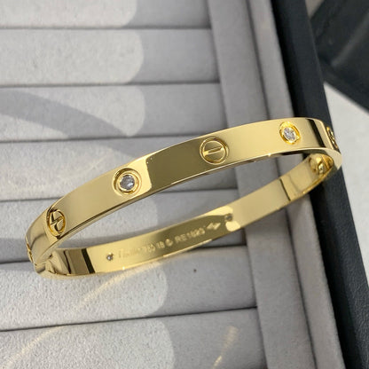 [⭐Hevara Jewelry]LOVE BRACELET 6.1MM 4 DIAMONDS