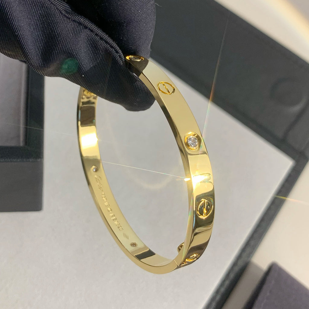 [⭐Hevara Jewelry]LOVE BRACELET 6.1MM 4 DIAMONDS