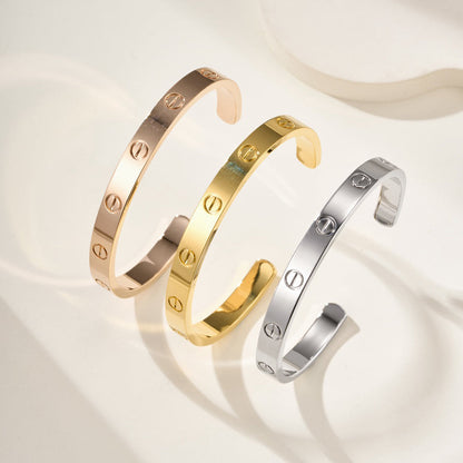 [⭐Hevara Jewelry]LOVE BRACELET 6.1MM OPEN CUFF