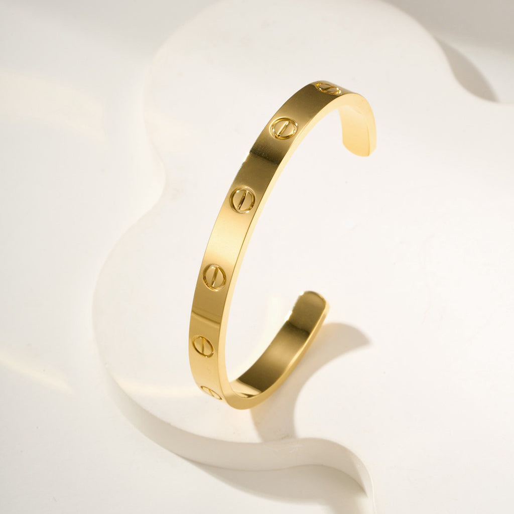 [⭐Hevara Jewelry]LOVE BRACELET 6.1MM OPEN CUFF