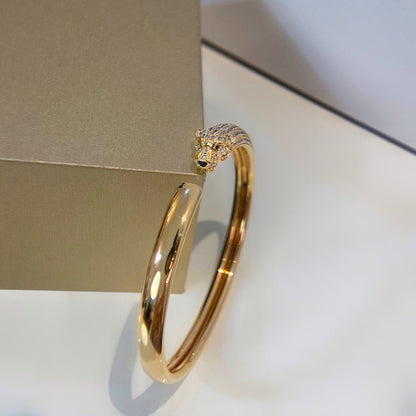 [⭐Hevara Jewelry]PANTHERE HALF DIAMOND OPEN BRACELET